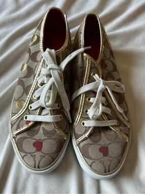 Coach Dee Secret Admirer Signature Monogram Sneakers sz 8